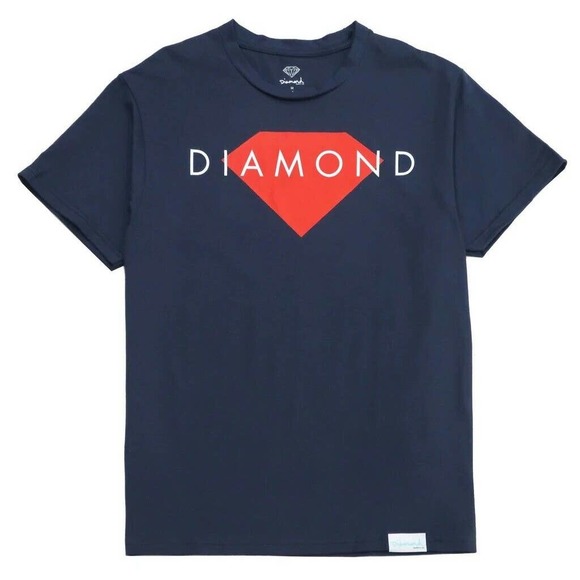 Diamond Supply Co. Men's Logo Graphic Crew Neck Tee T-Shirt - Navy Solid Stone - Picture 1 of 1